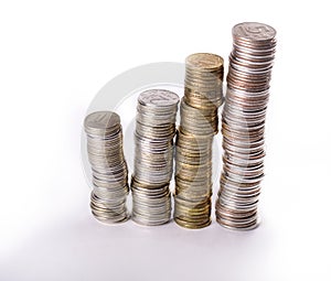 Columns from metallic currency