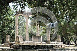 Columns in Olympia, Greece ancient