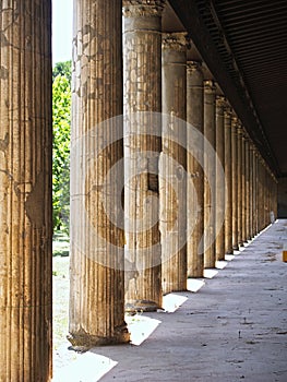 Columns of Palestra Grande of Pompeii Italy photo