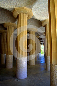 Columns in Park Guell,Barcelona