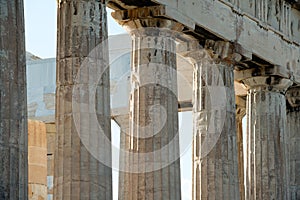 Columns of Partenon, Acropolis of Athens, Greece