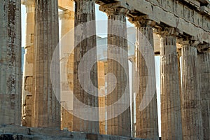 Columns of Partenon, Acropolis of Athens, Greece