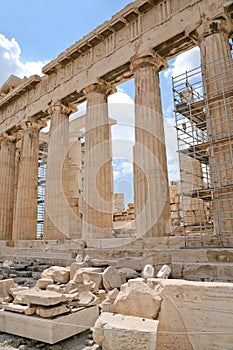 Columns of Parthenon,Acropolis, Athens,