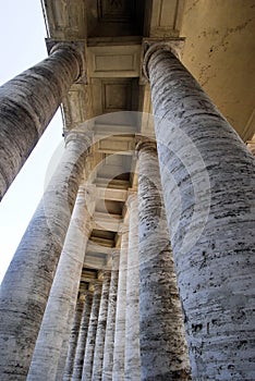 The columns of Petersplatz in Vatican. Itay, Europe