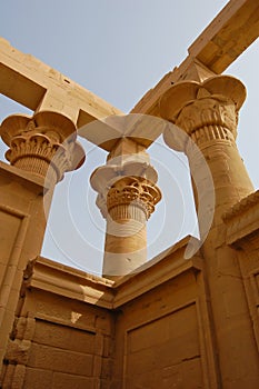 Columns in Philae temple, Egypt