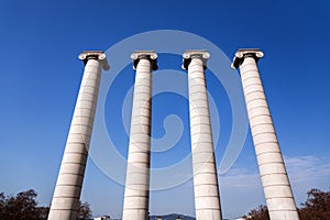 Columns at the Placa d`Espanya is one of Barcelona`s most important squares, Spain photo