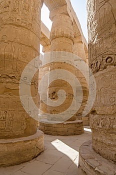 Columns in Precinct of Amun-Re (Karnak, Luxor, Egypt)