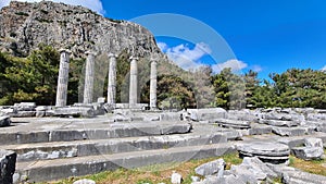 Columns of Priene antique Greek city of Ionia near Ayd?n province Turkey