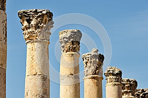 Columns of ruined Greco-Roman city of Gerasa