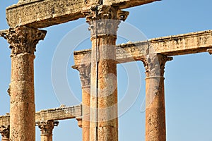 Columns of ruined Greco-Roman city of Gerasa