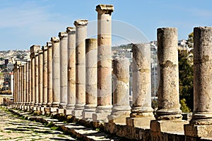 Columns of ruined Greco-Roman city of Gerasa