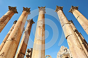 Columns of ruined Greco-Roman city of Gerasa