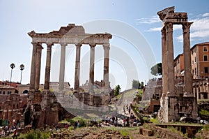 Columns Ruins at foro romano - Roma - Italy