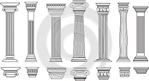 Columns set of 8