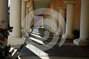 Columns in sunshine and shadows