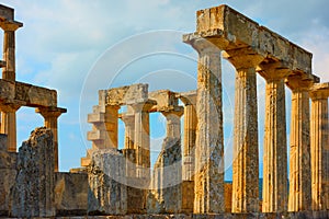 Columns of the Temple of Aphaea in Aegina