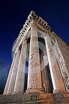 Columns of the temple of Augustus in Pula