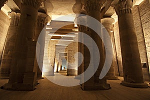 Columns in the Temple of Isis at Philae in Aswan