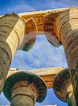 Columns of Temple in Karnak, Egypt