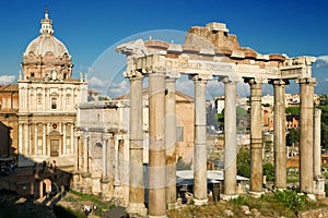 The columns of the Temple of Saturn, Rome