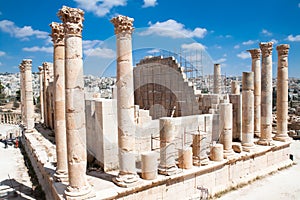 Columns of the temple of Zeus in Jerash