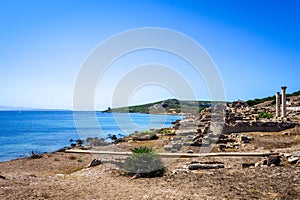 Columns in Tharros archaeological site, Sardinia