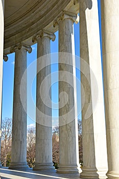 Columns of Thomas Jefferson Memorial. Washington DC, USA.
