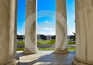 Columns of Thomas Jefferson Memorial. Washington DC, USA.