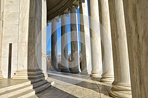 Columns of Thomas Jefferson Memorial. Washington DC, USA.