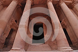 Columns at the Treasury in Petra