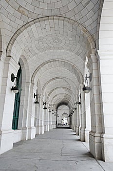 Columns of Union Station in Washington DC USA