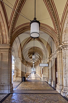 Columns of Vienna State Opera house in Austria