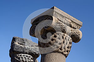 Columns at Zvartnots (celestial angels) temple,Armenia