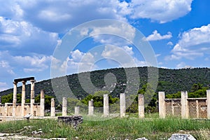 Colums of Abaton of Epidaurus, Peloponnese, Greece