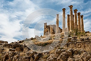 Colums of ancient Roman city of Gerasa, Jerash