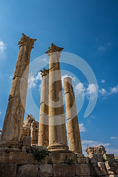 Colums bottom up view from Jerash