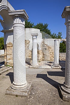 Colums from Golden church in old Bulgarian capital Preslav