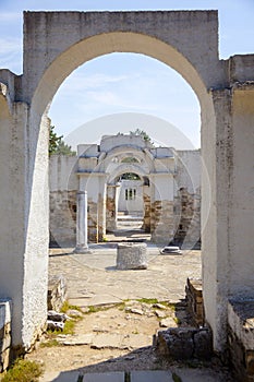 Colums from Golden church in old Bulgarian capital Preslav