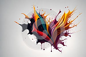 coluored paint explosion, fantasy rainbow color splash background