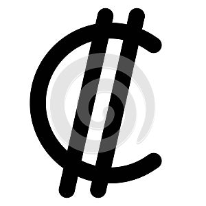 ColÃ³n symbol, currency of Costa Rica and Salvadoran
