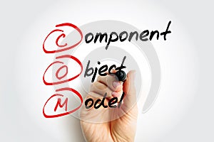 COM - Component Object Model acronym with marker, technology concept background
