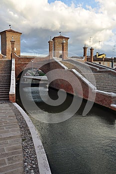 Comacchio, trepponti bridge. Ferrara, Italy photo