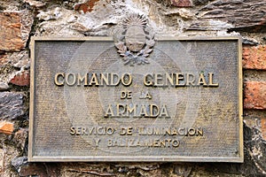 Comando General de la Armada sign in Colonia del Sacramento, Uruguay