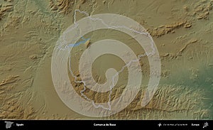 Comarca de Baza outlined, Spain. Physical