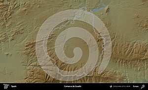 Comarca de Guadix outlined, Spain. Physical