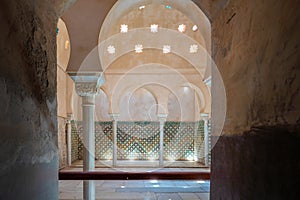 Comares Baths at Nasrid Palaces of Alhambra - Granada, Andalusia, Spain