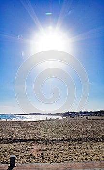 Comarruga beach and port in El Vendrell, Tarragona, Catalunya