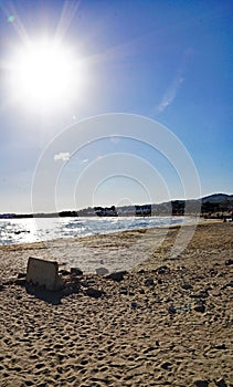 Comarruga beach and port in El Vendrell, Tarragona, Catalunya