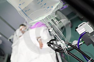 Comatose patient under iv drip in ER