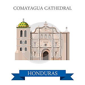 Comayagua Cathedral in Honduras vector flat attraction landmarks